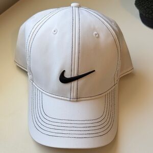 Nike White Cap with Black Swoosh Stitching